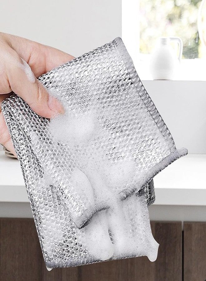 Marve Non-Scratch Wire Dishcloth & Gaps Cleaning Brush, Multipurpose Wire Dishwashing Rags for Wet and Dry, Easy Rinsing, Reusable, Wire Cleaning Cloth for Kitchen, Sinks, Pots (6) - Image 3